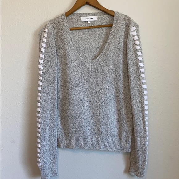 John + Jenn Sweaters - John + Jenn anthropologie lace up sleeve sweater